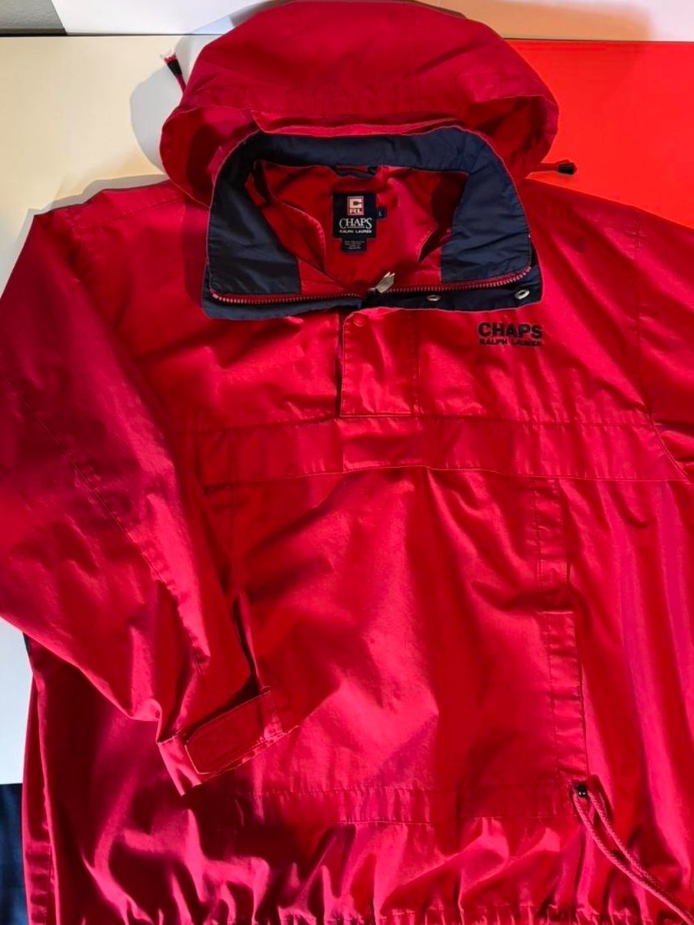 Chaps Ralph Lauren Windbreaker with Navy Trim
